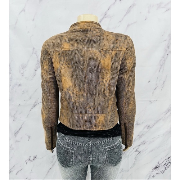 We The Free Vegan Leather Snakeskin Fenix Moto Jacket - Picture 4 of 10